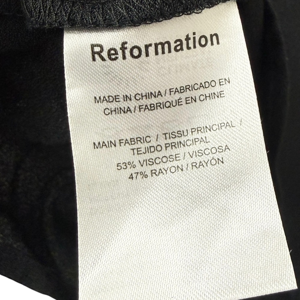 Reformation Margot High Rise Mini Skirt Black Side Slit Crepe Size 2 - Picture 5 of 9